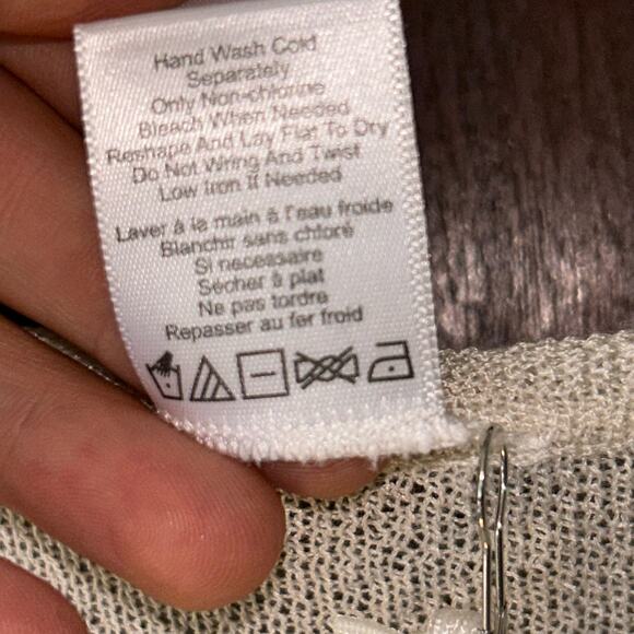 NWT Wynne Layers Womens Sweater Ivory Small Batwing 3/4 Sleeve V Neck Boxy Fit - Picture 9 of 10